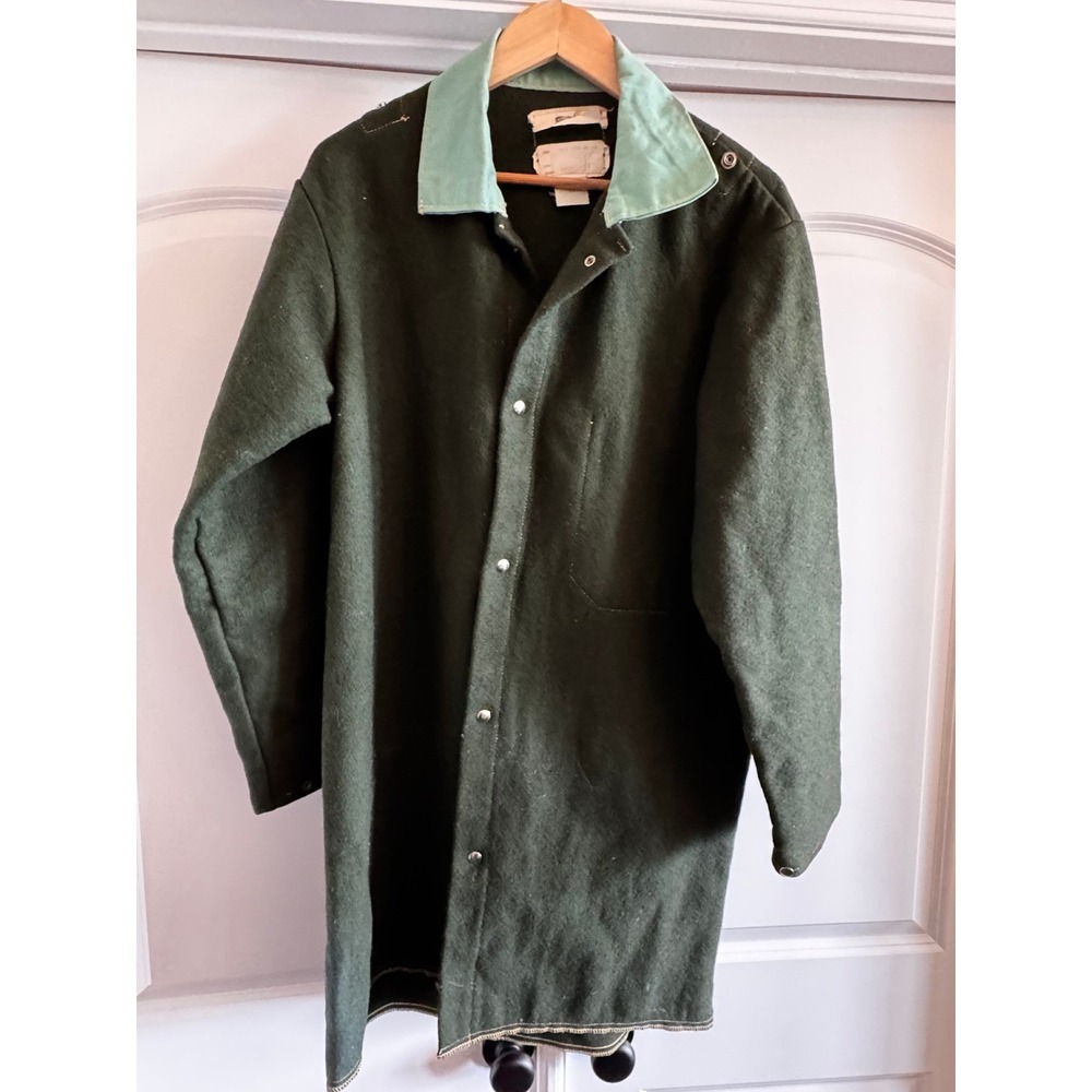 Vintage Steel Grip USA Wool Work Coat Green Industrial Welding Chore Jacket